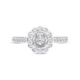 0.39ct 18k White Gold Diamond Semi-mount Ring for 0.50ct Center Size 6