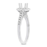 0.39ct 18k White Gold Diamond Semi-mount Ring for 0.50ct Center Size 6