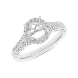 0.38ct 14k White Gold Diamond Semi-mount Ring for 1.00ct Center