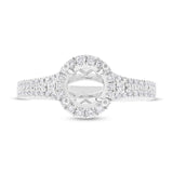 0.38ct 14k White Gold Diamond Semi-mount Ring for 1.00ct Center