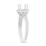 0.38ct 14k White Gold Diamond Semi-mount Ring for 1.00ct Center