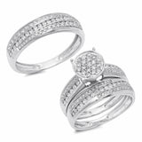 1.12ct 14k White Gold Diamond Trio Set