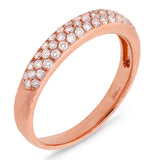 0.38ct 14k Rose Gold Diamond Lady's Pave Band Size 6.5