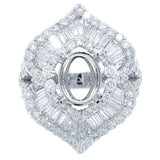 2.75ct 18k White Gold Diamond Semi-mount Ring Size 8