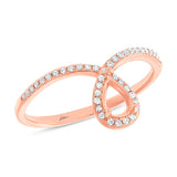 0.18ct 14k Rose Gold Diamond Semi-mount Ring