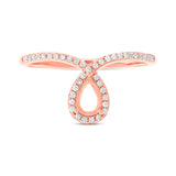 0.18ct 14k Rose Gold Diamond Semi-mount Ring