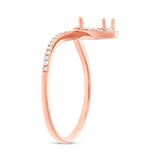 0.18ct 14k Rose Gold Diamond Semi-mount Ring