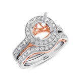 0.78ct 14k Two-tone Rose Gold Diamond Semi-mount Ring 2-pc