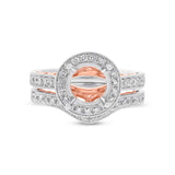 0.78ct 14k Two-tone Rose Gold Diamond Semi-mount Ring 2-pc