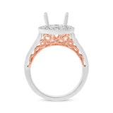 0.78ct 14k Two-tone Rose Gold Diamond Semi-mount Ring 2-pc