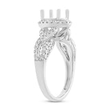 0.55ct 14k White Gold Diamond Semi-mount Ring for 1.25ct Center Size 6