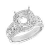 1.54ct 18k White Diamond Semi-mount Ring for 3.00ct Center