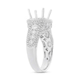 1.54ct 18k White Diamond Semi-mount Ring for 3.00ct Center