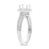 0.47ct 14k White Gold Diamond Semi-mount Ring for 0.75ct Center