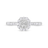0.34ct 18k White Gold Diamond Semi-mount Ring for 0.50ct Center Size 6.5