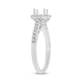 0.48ct 18k White Gold Diamond Semi-mount Ring for 0.75ct Center Size 6.5