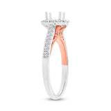 0.48ct 18k Two-tone Rose Gold Diamond Semi-mount Ring for 0.75ct Center Size 6.5