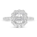 1.01ct 18k White Gold Diamond Semi-mount Ring for 2.00ct Center Size 6.5