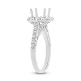 1.01ct 18k White Gold Diamond Semi-mount Ring for 2.00ct Center Size 6.5