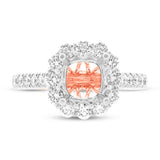 1.01ct 18k Two-tone Rose Gold Diamond Semi-mount Ring for 2.00ct Center Size 6.5