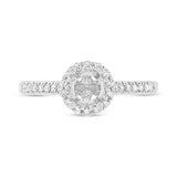 0.27ct 18k White Gold Diamond Semi-mount Ring for 0.50ct Center Size 6.5