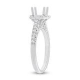0.41ct 18k White Gold Diamond Semi-mount Ring for 0.75ct Center Size 6.5