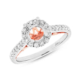 0.41ct 18k Two-tone Rose Gold Diamond Semi-mount Ring for 0.75ct Center
