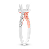0.41ct 18k Two-tone Rose Gold Diamond Semi-mount Ring for 0.75ct Center