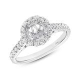 0.49ct 18k White Gold Diamond Semi-mount Ring for 1.00ct Center Size 6.5