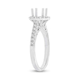 0.49ct 18k White Gold Diamond Semi-mount Ring for 1.00ct Center Size 6.5