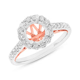 0.58ct 18k Two-tone Rose Gold Diamond Semi-mount Ring for 1.50ct Center