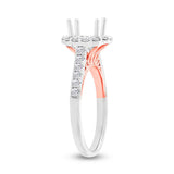 0.58ct 18k Two-tone Rose Gold Diamond Semi-mount Ring for 1.50ct Center