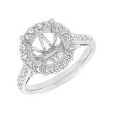 0.86ct 18k White Gold Diamond Semi-mount Ring for 3.00ct Center