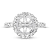 0.86ct 18k White Gold Diamond Semi-mount Ring for 3.00ct Center