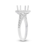 0.86ct 18k White Gold Diamond Semi-mount Ring for 3.00ct Center