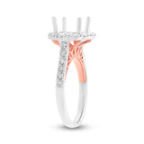 0.86ct 18k Two-tone Rose Gold Diamond Semi-mount Ring for 3.00ct Center