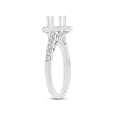 0.63ct 18k White Gold Diamond Semi-mount Ring for 0.75ct Center Size 6.5