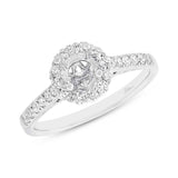 0.41ct 18k White Gold Diamond Semi-mount Ring for 0.50ct Center Size 6.5