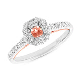0.34ct 18k Two-tone Rose Gold Diamond Semi-mount Ring for 0.50ct Center