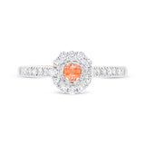 0.34ct 18k Two-tone Rose Gold Diamond Semi-mount Ring for 0.50ct Center