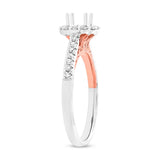 0.34ct 18k Two-tone Rose Gold Diamond Semi-mount Ring for 0.50ct Center