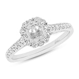 0.48ct 18k White Gold Diamond Semi-mount Ring for 0.75ct Center