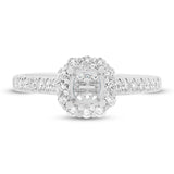 0.48ct 18k White Gold Diamond Semi-mount Ring for 0.75ct Center