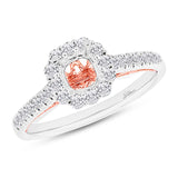 0.48ct 18k Two-tone Rose Gold Diamond Semi-mount Ring for 0.75ct Center
