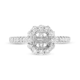 0.59ct 18k White Gold Diamond Semi-mount Ring for 1.00ct Center