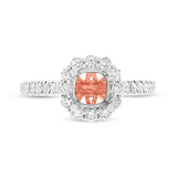 0.59ct 18k Two-tone Rose Gold Diamond Semi-mount Ring for 1.00ct Center