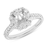 0.81ct 18k White Gold Diamond Semi-mount Ring for 1.50ct Center