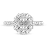 0.81ct 18k White Gold Diamond Semi-mount Ring for 1.50ct Center