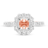 0.81ct 18k Two-tone Rose Gold Diamond Semi-mount Ring for 1.50ct Center