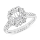 1.01ct 18k White Gold Diamond Semi-mount Ring for 2.00ct Center